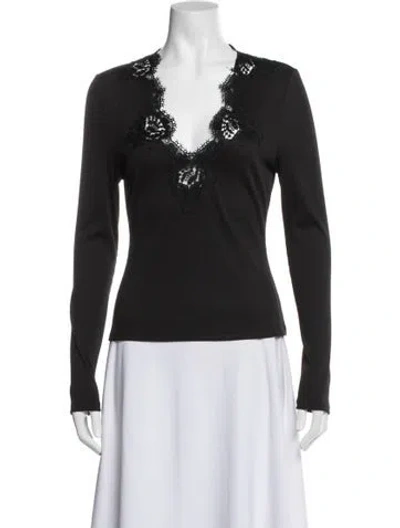 Pre-owned Generation Love V-neck Long Sleeve Top In Black