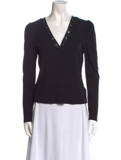Pre-owned Generation Love V-neck Long Sleeve Top W/ Tags In Black