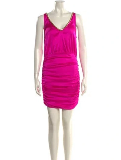 Pre-owned Generation Love V-neck Midi Length Dress In Pink
