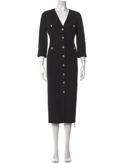 Pre-owned Generation Love V-neck Midi Length Dress W/ Tags In Black