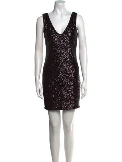 Pre-owned Generation Love V-neck Mini Dress In Black