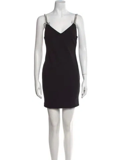 Pre-owned Generation Love V-neck Mini Dress In Black
