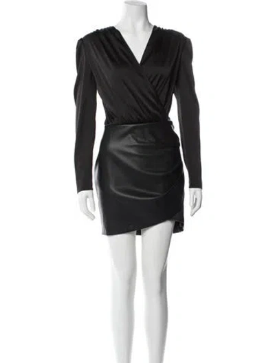 Pre-owned Generation Love V-neck Mini Dress In Black