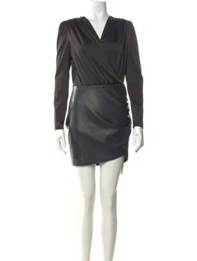 Pre-owned Generation Love V-neck Mini Dress In Black