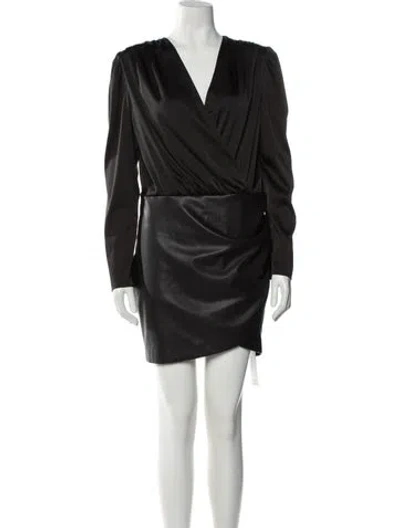 Pre-owned Generation Love V-neck Mini Dress In Black