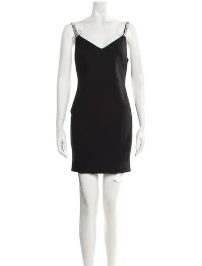 Pre-owned Generation Love V-neck Mini Dress In Black