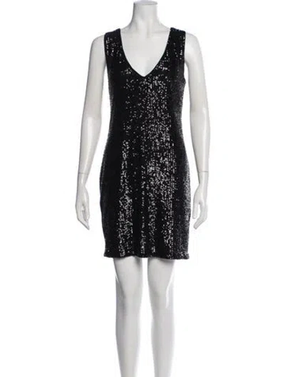 Pre-owned Generation Love V-neck Mini Dress In Black