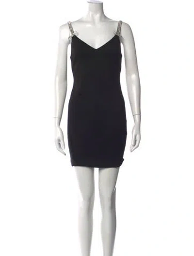 Pre-owned Generation Love V-neck Mini Dress In Black