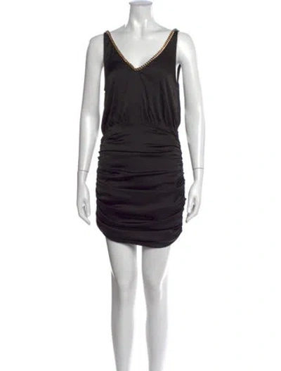 Pre-owned Generation Love V-neck Mini Dress In Black