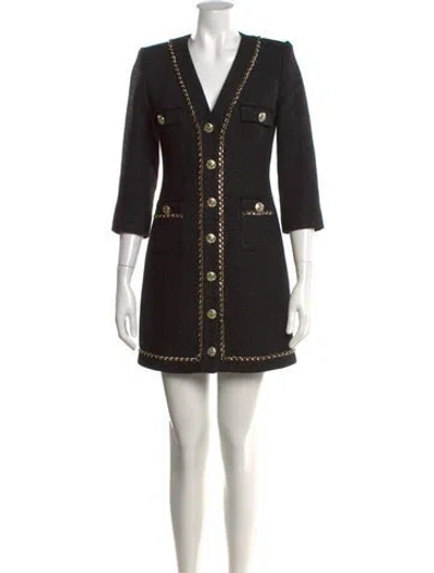 Pre-owned Generation Love V-neck Mini Dress In Black
