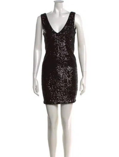 Pre-owned Generation Love V-neck Mini Dress In Black