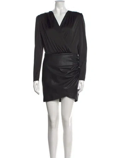 Pre-owned Generation Love V-neck Mini Dress In Black