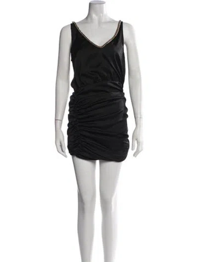 Pre-owned Generation Love V-neck Mini Dress In Black