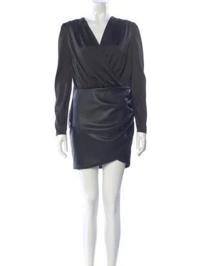 Pre-owned Generation Love V-neck Mini Dress In Gray