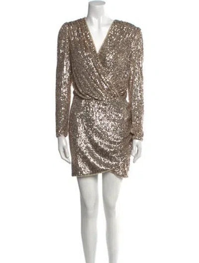 Pre-owned Generation Love V-neck Mini Dress In Neutral