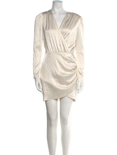Pre-owned Generation Love V-neck Mini Dress In Neutral