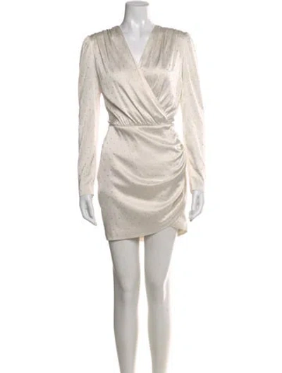 Pre-owned Generation Love V-neck Mini Dress In Neutral