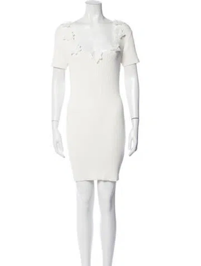 Pre-owned Generation Love V-neck Mini Dress In Neutrals