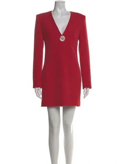 Pre-owned Generation Love V-neck Mini Dress In Red