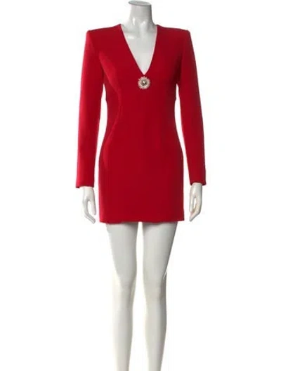 Pre-owned Generation Love V-neck Mini Dress In Red