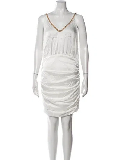 Pre-owned Generation Love V-neck Mini Dress In White