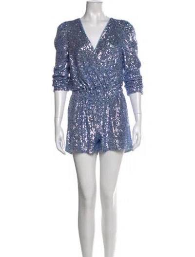 Pre-owned Generation Love V-neck Romper In Blue