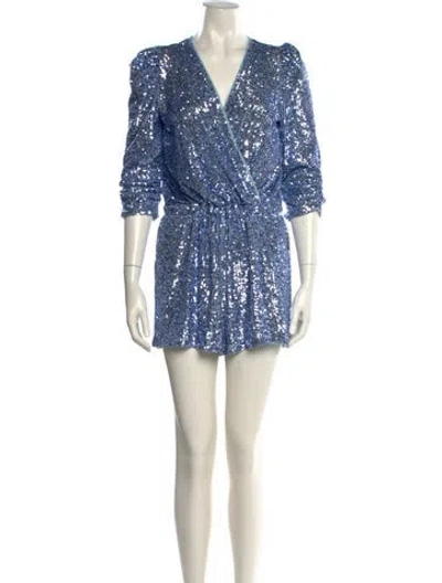 Pre-owned Generation Love V-neck Romper In Blue