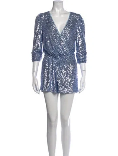 Pre-owned Generation Love V-neck Romper In Blue
