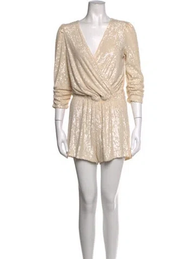Pre-owned Generation Love V-neck Romper In Neutrals