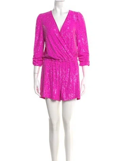Pre-owned Generation Love V-neck Romper In Pink