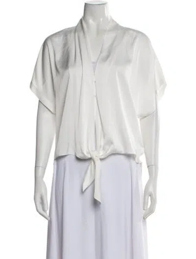 Pre-owned Generation Love V-neck Short Sleeve Crop Top W/ Tags In White