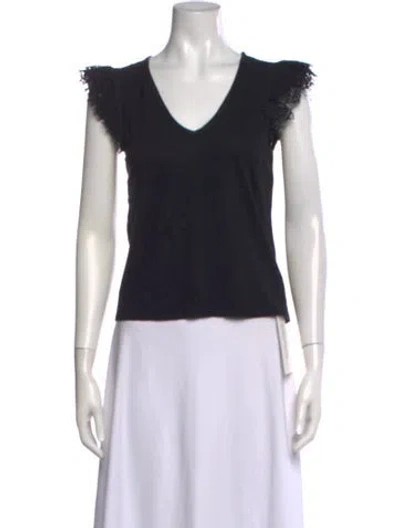 Pre-owned Generation Love V-neck Short Sleeve Top In Black
