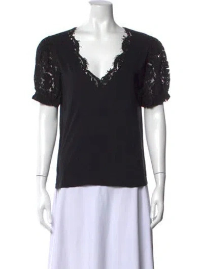 Pre-owned Generation Love V-neck Short Sleeve Top In Black