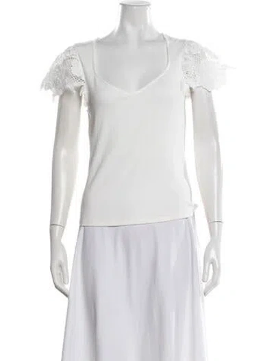 Pre-owned Generation Love V-neck Short Sleeve Top W/ Tags In White