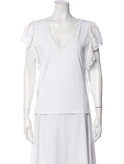 Pre-owned Generation Love V-neck Short Sleeve Top In White