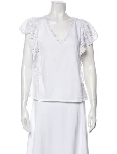 Pre-owned Generation Love V-neck Short Sleeve Top In White