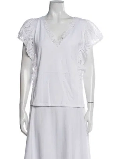 Pre-owned Generation Love V-neck Short Sleeve Top In White