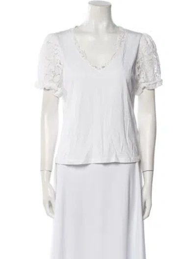 Pre-owned Generation Love V-neck Short Sleeve T-shirt In White