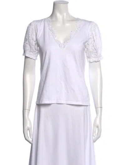 Pre-owned Generation Love V-neck Short Sleeve T-shirt In White