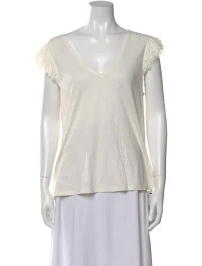 Pre-owned Generation Love V-neck Short Sleeve T-shirt In White