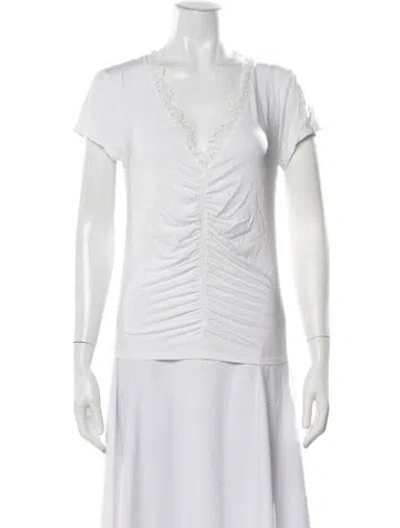 Pre-owned Generation Love V-neck Short Sleeve T-shirt In White