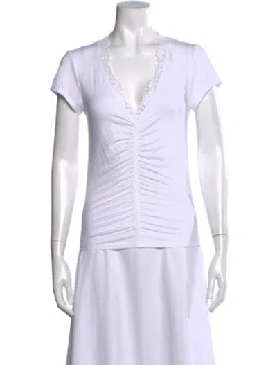 Pre-owned Generation Love V-neck Short Sleeve T-shirt In White