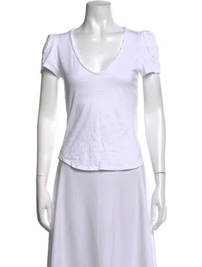 Pre-owned Generation Love V-neck Short Sleeve T-shirt In White