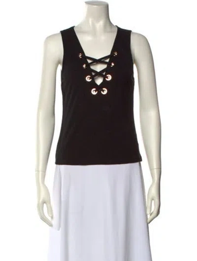 Pre-owned Generation Love V-neck Sleeveless Top In Black