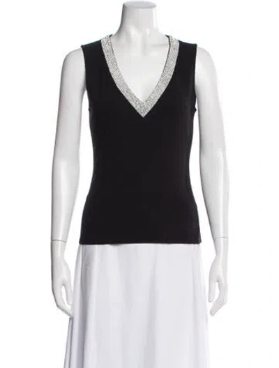 Pre-owned Generation Love V-neck Sleeveless Top In Black