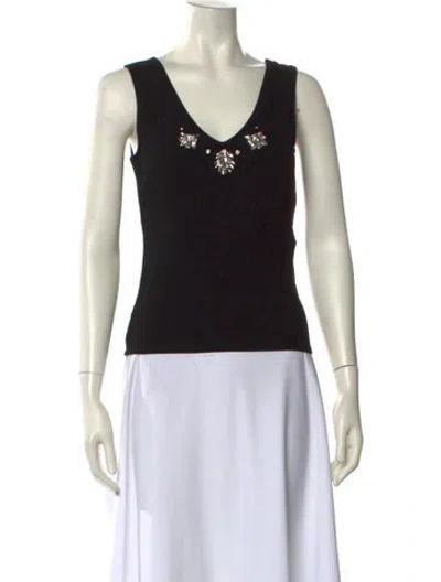 Pre-owned Generation Love V-neck Sleeveless Top In Black