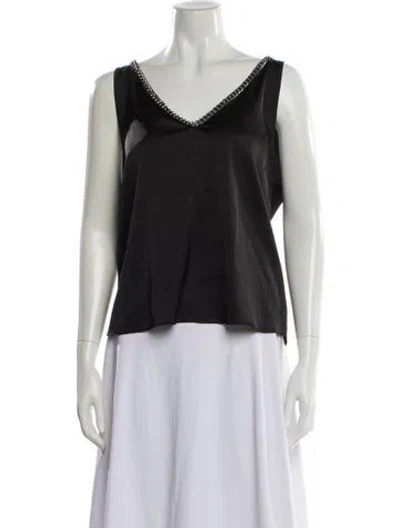 Pre-owned Generation Love V-neck Sleeveless Top In Black