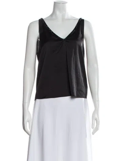 Pre-owned Generation Love V-neck Sleeveless Top In Black