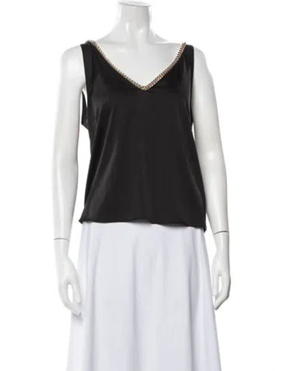 Pre-owned Generation Love V-neck Sleeveless Top In Black