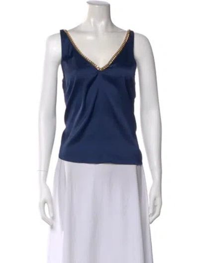 Pre-owned Generation Love V-neck Sleeveless Top In Blue